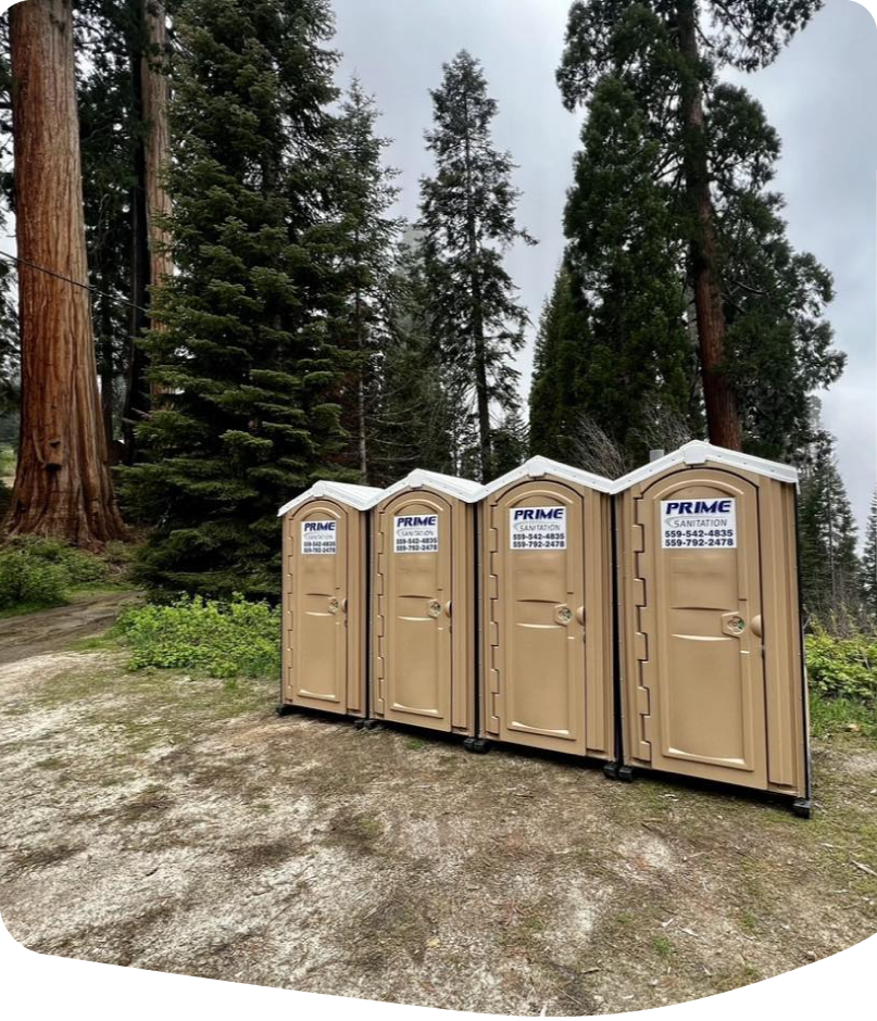 Deluxe Flushing portable toilet rentalsfor construction site in tulare and kern counties